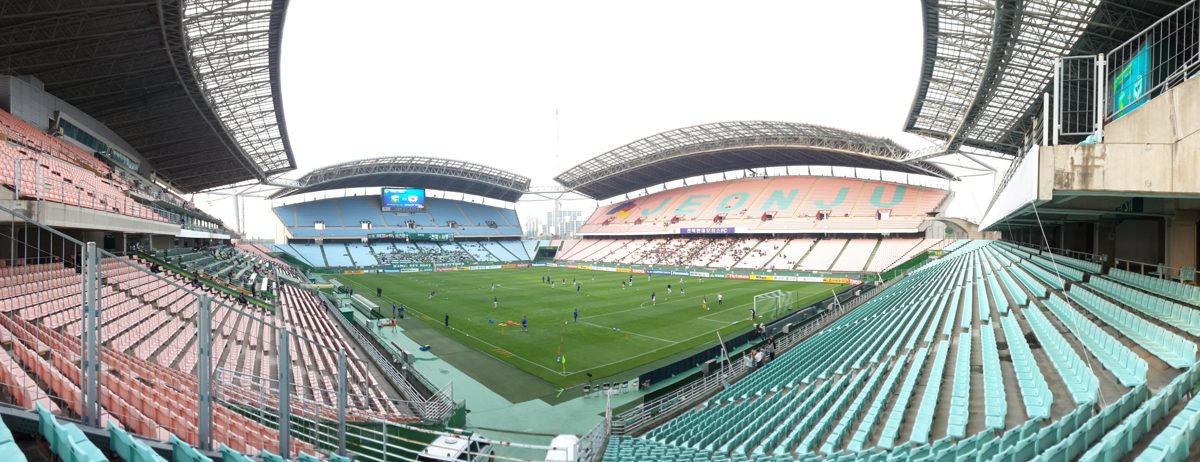 전주월드컵경기장에서 열린 프로축구 경기 실제 사진